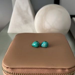 Gorgeous large pear shaped turquoise earrings over .5”